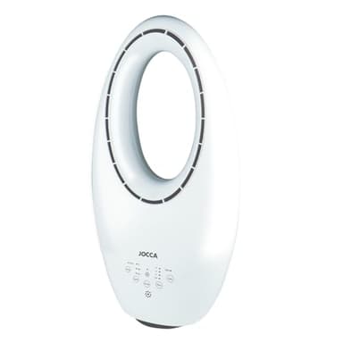 Jocca - Ventilateur Sans Pales avec Télécommande | Ventilateur Puissant et Silencieux | Lumière Nuit LED | 3 Vitesses | Commande Tactile | Minuterie | Blanc | 29,2x17,1x57,2cm