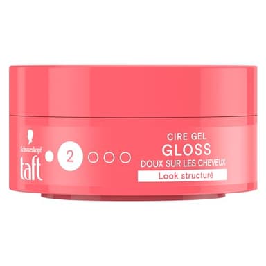 Schwarzkopf - Taft - Cire Wax Gloss - Cire Cheveux Homme - Brillance - Fixation 2 - Tenue Jusqu'à 24h - Coiffant Cheveux - Pot de 75 ml