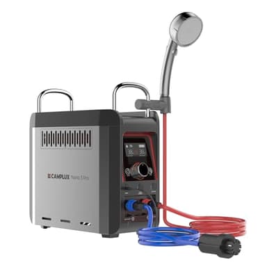 CAMPLUX Portatif Chauffe-Eau à Gaz 3 L/min avec Pompe à Eau Nano 3 Pro-DE, GPL, 50mbar, pour Douche Extérieure/Camping/Caravaning, Nano Série