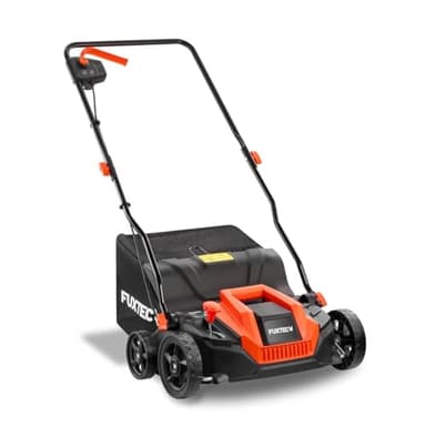 Scarificateur électrique FUXTEC, aérateur de gazon avec 1300 watts de puissance, largeur de travail 32 cm et réglages de profondeur de -12 à +10 mm, bac de ramassage 40 L