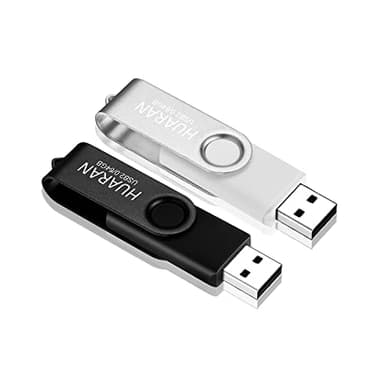 HUARAN Lot de 2 Clé USB 64 Go USB 2.0 Flash Drive Clef USB 64go Stockage Pivotantes U Disque Mémoire Stick (Couleur Mixte:Noir Argenté)