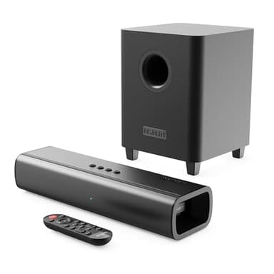 Majority Naga 40 Plus Barre de Son TV avec Caisson de Basses sans Fil | Système 2.1, Son Surround 3D, Bluetooth 5.0 | HDMI Arc, Optique, AUX, USB | télécommande & Fixation Murale
