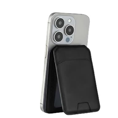 Paicreate Porte-Cartes avec MagSafe Portefeuille Magnétique en Cuir Véritable pour iPhone Porte Carte pour Magsafe Wallet Maintien 3 Cartes Compatible iPhone 16/15/14/13/12 Pro Max [Cadeaux de Noël]
