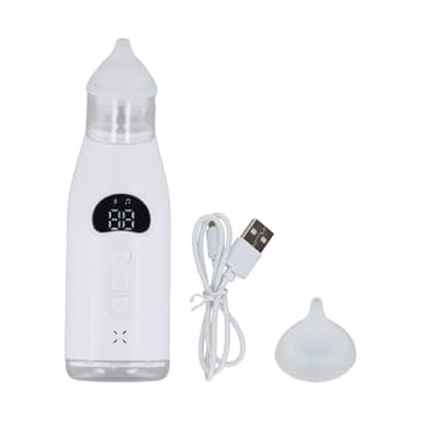 Mouche-bébé Électrique avec Musique, Aspirateur Nasal Bébé Electrique, Aspirateur Nez Bebe avec 9 Niveaux d'Aspiration, 2 Tailles d’Embouts, Affichage LED, Rechargeable USB-C pour Nouveau Nés