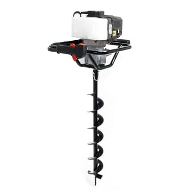 WilTec Kit Tarière Thermique à Essence – 530 x 370 x 320 mm – Moteur 2 Temps 1,4 KW 1,9 CV – Cylindrée 52 cm³ – Perceuse de Sol Jardinage Aménagement – Vis sans Fin Incluse de 150 mm