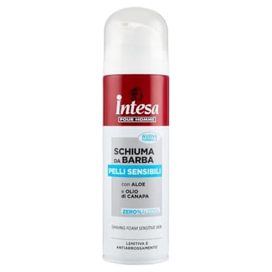 INTESA POUR HOMME | Mousse à Raser, Peaux Sensibles, avec Aloe et Huile de Chanvre, 300 ml