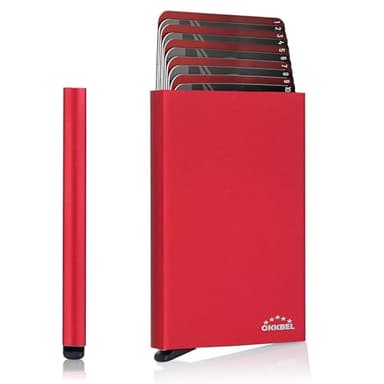 Porte Carte Bancaire Sécurise Anti Piratage Peut Ranger 8 a10 Cartes pour Femme et Homme Rigide Métalique en Aluminium - Porte Carte Credit en Métal avec Protection Anti RFID sans Contact OKKBEL®