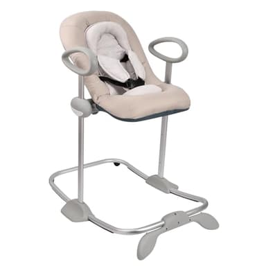 Béaba, Transat Up & Down IV, Transat Réglable en Hauteur, Unisexe pour Bébé et Enfants, 3 Positions d'Inclinaison, Harnais Sécurité 5 Points, Réducteur de Naissance, Argile