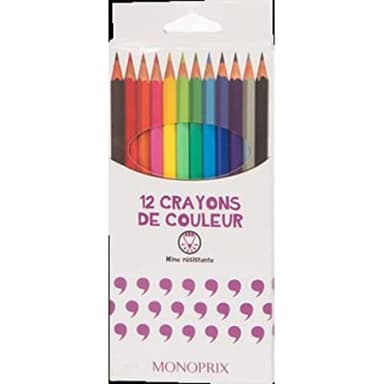 MONOPRIX 12 crayons de couleurs - L'assortiment de 12 crayons