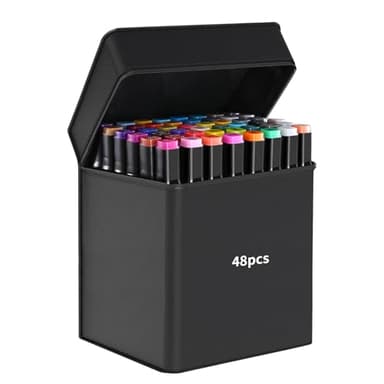 CRESZZLE 48 feutres coloriage adulte, feutre a alcool, marqueurs à dessin. Adaptés pour les bandes dessinées étudiantes, la peinture artistique, le graffiti, la fabrication de cartes, etc.