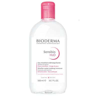 BIODERMA Créaline H2O - L’eau micellaire originale, nettoyante et démaquillante - Élimine le maquillage, le pollen et les résidus de pollution - Peaux sensibles - Flacon 500 ml