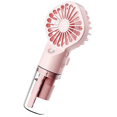 Ventilateur de Brumisation Portable, Mini Transparent Ventilateur de Brouillard Pulvérisation, Brumisateur Rechargeable Par USB avec 4 Vitesses Pour La Maison, Le Bureau, L'extérieur, Voyages , ROSE