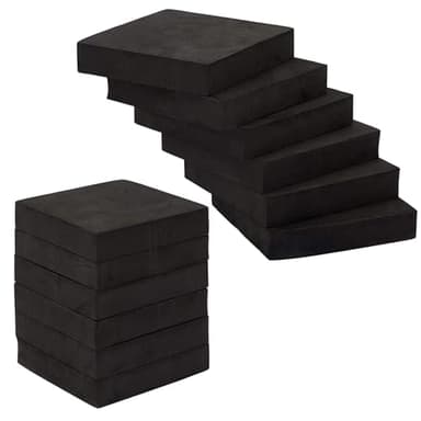 Hikrxya 12 Pièces Tapis Anti-Vibration pour Machine à Laver 10x10x2 CM - Tampons Antivibrations Coussinets en Caoutchouc - pour Lave-Linge Réfrigérateur Sèche-Linge Haut-Parleur Rondelles Meubles