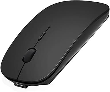 Souris Bluetooth sans fil pour ordinateur portable/Macbook/iPad/iPhone (iOS13.1.2 et versions ultérieures), rechargeable et silencieuse, mini souris compatible avec Android/Windows/Linux Noir