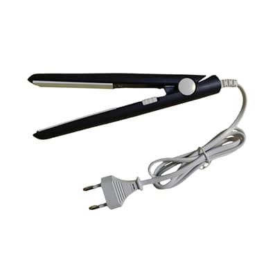 Mini fer à lisser 2 en 1 noir - Barre de curling droite - Plaque chauffante en céramique - Fer à boucler plat portable en céramique