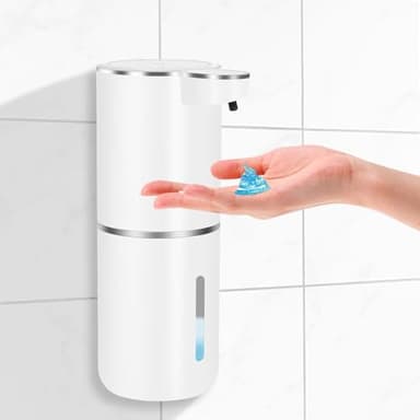 Distributeur de Savon Automatique, 380ml Distributeur Savon Cuisine, USB Rechargeable Distributeur Savon Automatique, pour Cuisine, Salle de Bain