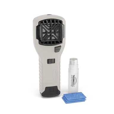 THERMACELL Bouclier Anti Moustiques et Moustiques Tigres Portable Nomade - Zone de Protection 20m² - Inodore - 3 Recharges Incluses pour 12h de Protection - Blanc