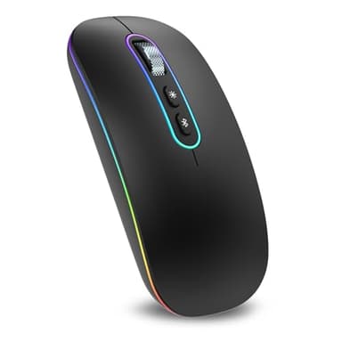 cimetech Souris sans Fil Rechargeable, Souris Bluetooth 5.1 USB 2.4GHz, 1000-1200-1600 DPI Réglable, Compatible avec MacBook/Tablette/iPad/Ordinateur Portable/PC/Notebook - Noir
