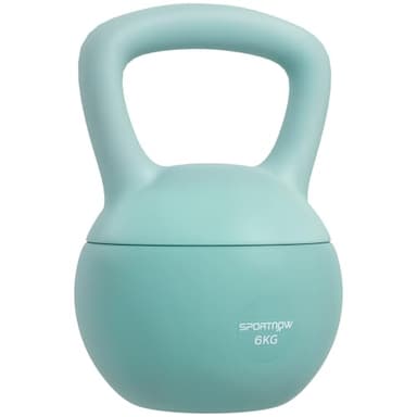 SPORTNOW Kettlebell 6kg - Collaboration Aosom.fr x FFHandball - haltère avec poignée antidérapante pour fitness musculation cardio, vert