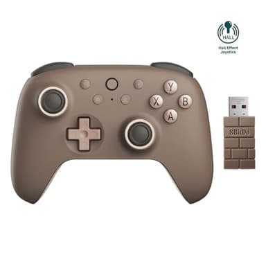 8BitDo Ultimate 2C Manette Sans Fil pour PC Windows et Android, Taux de Sondage de 1000Hz, Joysticks à Effet Hall et Déclencheurs Hall, Pare-chocs L4/R4 Remappables, Fonction Turbo (Brownie)