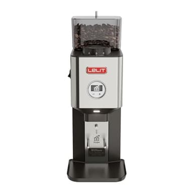 LELIT William PL72-P Moulin à Café avec Meules Plates - Avec LCC pour Réguler le Temps de Mouture - Acier Inoxydable Poli
