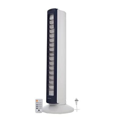 Iris Ohyama, Woozoo Ventilateur colonne silencieux, puissant & portable, Portée 10m, Oscillation, Inclinaison verticale, Télécommande, Minuterie, Salon - Woozoo TWF-C82T - Blanc