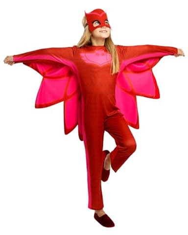 Funidelia Déguisement Officiel de Bibou PJ Masks pour fille, Inclus combinaison, ailes et masque, Taille 3-4 ans, Yoyo - Tenue pour enfants pour fêtes, Carnaval et Halloween