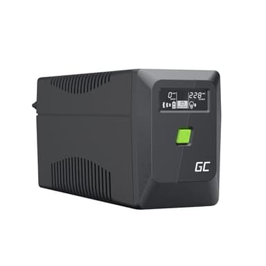 Greencell UPS 650VA 360 W PowerProof avec écran LCD – Protection électrique pour appareils, Batterie 12 V/7 Ah, Protection Contre Les surtensions, Alimentation de Secours, appareils ménagers et