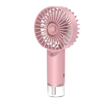lineno Pulvérisation Portatif,Mini Ventilateur Portatif Rechargeable par USB - Refroidisseur d'air de Poche à main pour Camping,Bureau,Extérieur,Voyage (Rose)