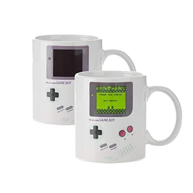 Tasse Changeante de Chaleur Gameboy - Cadeau Officiel pour Gamers, Nerds, Fans de Nintendo Mario, Hommes, & Enthousiastes Rétro des Années 90, 290ml (10 fl oz), Noir