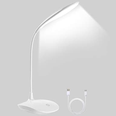 URAQT Lampe de Lecture Led Pour Livre avec Câble USB, 15 LED 3 Niveaux de Luminosité, Flexible 360, 1200mAh Touch Control Protection des Yeux Lampe Bureau pour Apprendre Lire