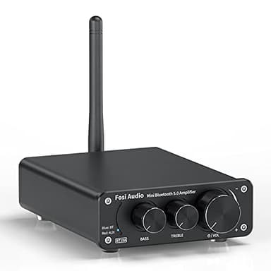 Fosi Audio BT10A Amplificateur Audio Bluetooth 5.0, Ampli Stéréo HiFi 2 Canaux avec Puce TPA3116, 50W x2 Amplificateur de Puissance HiFi Classe D avec Contrôle des Basses et des Aigus pour Home Cinema