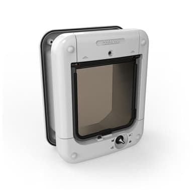 Cat Mate Chatière activée par puce électronique, pour chats et petits chiens, installation facile dans les portes UPVC, les portes en verre et en bois – Blanc