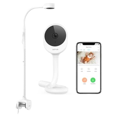 NETVUE 1080P Camera Bebe avec Support 4 en 1, Babyphone Camera avec App Gratuite, Vision Nocturne, Audio Bidirectionnel, Analyse du Sommeil, Berceuses, Détection des Pleurs et Mouvements
