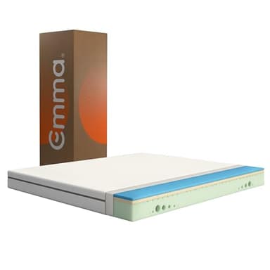 Emma One Matelas en Mousse 140x190 cm, Hauteur 18 cm, Fermeté Dure (H2), Matelas à 7 Zones