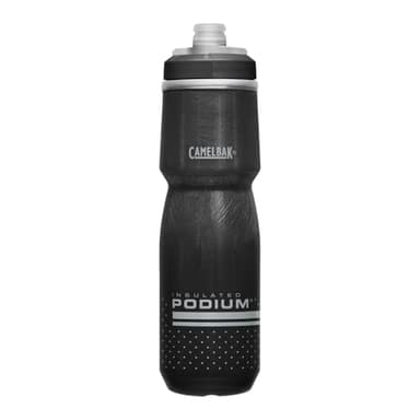 CamelBak Podium Chill 710ml – bouteille d'eau vélo – isolation à double paroi – polypropylène Trutaste – débit élevé – fermeture auto-obturante – ajustement optimisé pour cage – Black, taille: OS