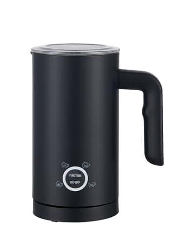Silver Style - Mousseur de lait, thé matcha - Noir, 500W, chauffe avec 4 fonctions, capacité 300ml, arrêt automatique, sélecteur avec rétroéclairage LED, 15 recettes incluses !