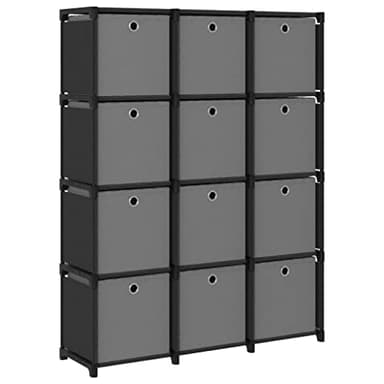 Générique Étagère à 12 Cubes avec boîtes Noir 103x30x141 cm Tissu,Meubles, Étagères, Bibliothèques,322615