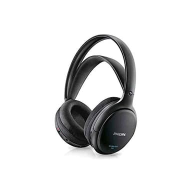 Philips Audio SHC5200/10 Casque TV Sans Fil, Casque HiFi (Supra-auriculaire, Haut-parleur 32 mm, Transmission FM Sans Fil, Conception Ultralégère et Confortable, Entièrement Rechargeable) Noir