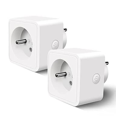 Prise Connectée WiFi, Extrastar Prise Intelligente Compatible avec Alexa et Google Home, Françaises Programmables avec Contrôle à Distance, Contrôle Vocal et Fon Blanc