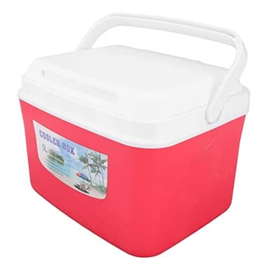 HOHXFYP Glacière Portative Isolée, Glacière Dure Extérieure Rouge de 5L avec Poignée et 5 Sacs de Glace, Glacière Portable et Réchaud pour Boisson, Boisson, Pêche, Bateau