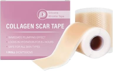 Feuilles de cicatrices en silicone pour l'élimination et le traitement des cicatrices - 4 x 150 cm - Bande médicale avec collagène, respirante et douce pour la peau - Après l'opération, césarienne