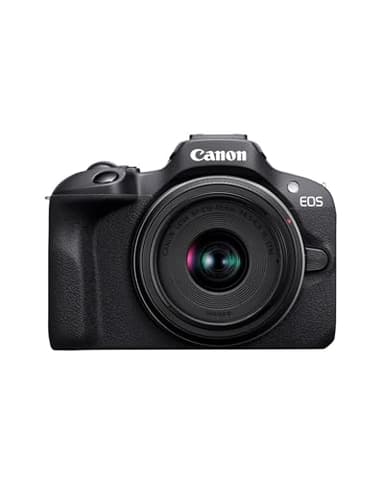 Canon EOS R100 (Boîtier)+Objectifs pour Hybride RF-S 18-45mm & RF-S 55-210mm, Appareil Photo APS-C de 24,1 Mpx, AF CMOS Dual Pixel, Vidéo 4K, Prise de Vue en Continu jusqu'à 6,5 IPS, Wi-Fi & Bluetooth
