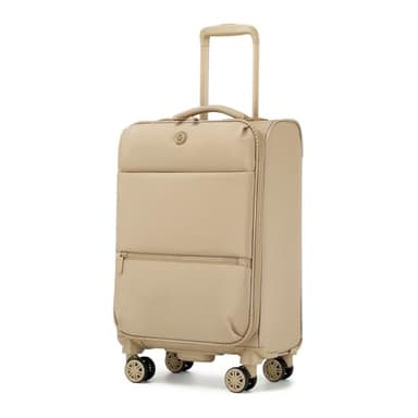 Miss Lulu Valise Cabine Souple - Valises Alliant Imperméabilité et Légèreté avec 4 Roues Silencieuses 360° et Poignée Télescopique - Bagage Cabine/Soute 32L, 59.5×36.5×25cm,Kaki