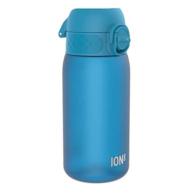 Ion8 Gourde Enfant, 350ml, Anti-Fuite, Facile à Ouvrir, Verrouillage Sécurisé, Lavable en Lave-Vaisselle, Sans BPA, Poignée de Transport, Facile à Nettoyer, Carbone Neutre, Bleu