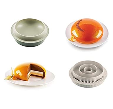 silikomart | Set de moules à gâteaux en silicone GOCCIA + MULTI-INSERT ROUND, antiadhésif, Pack de 2 moules à gâteaux multi-usages, Made in Italy