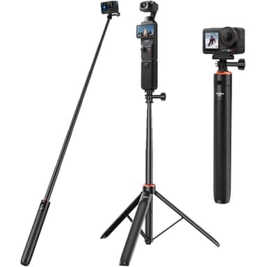 Perche à Selfie Telescopique 136 cm avec Trépied Intégré pour GoPro Hero 13/12/11/10/9/Max, DJI Osmo Pocket 3, Osmo Action 5 Pro/4, Insta 360 Ace Pro, AKASO EK7000 et Autres Caméra d'action