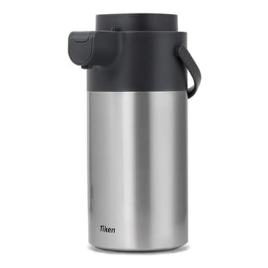 Tiken Distributeur de Café à Pompe Airpot - Carafe Isotherme 4L pour Boissons Chaudes - Thermos à Café en Acier Inoxydable
