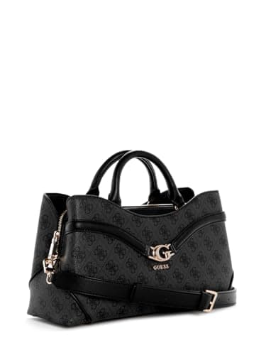 GUESS sac à main sac à épaule bandoulière Dea Girlfriend Satchel Coal Logo gris foncé
