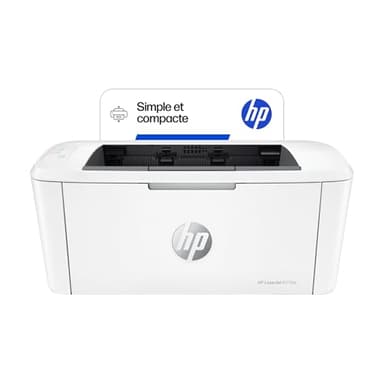 HP LaserJet M110w, 7MD66F, Imprimante laser monochrome A4 à fonction unique, Impression recto verso manuelle en noir et blanc, 20 ppm, ADF, Wi-Fi, HP Smart, Blanche